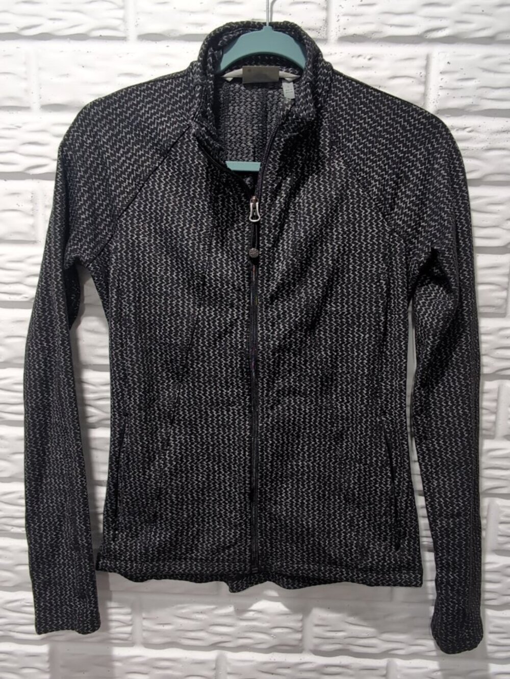 Athleta Heartbeat Hope Herringbone Athletic Full Zip Jacket Women’s Size Small